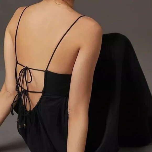 Maeve Linen Tie-Back Maxi Dress - Picture 3 of 9